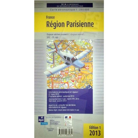 Carta d'area VFR regione Parigi scala 1:250.000